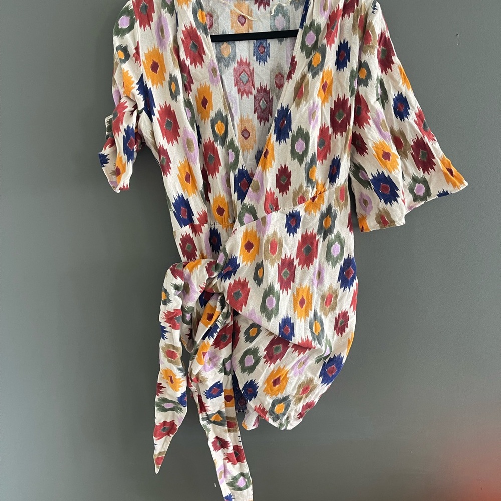 Zara Colorful Patterned Wrap Dress